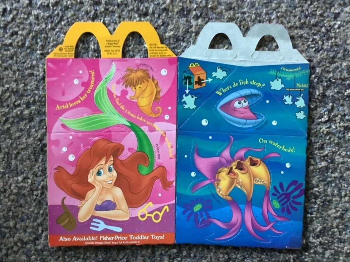 1997 McDonalds Disneys The Little Mermaid Happy Meal box 2 Good/Bad