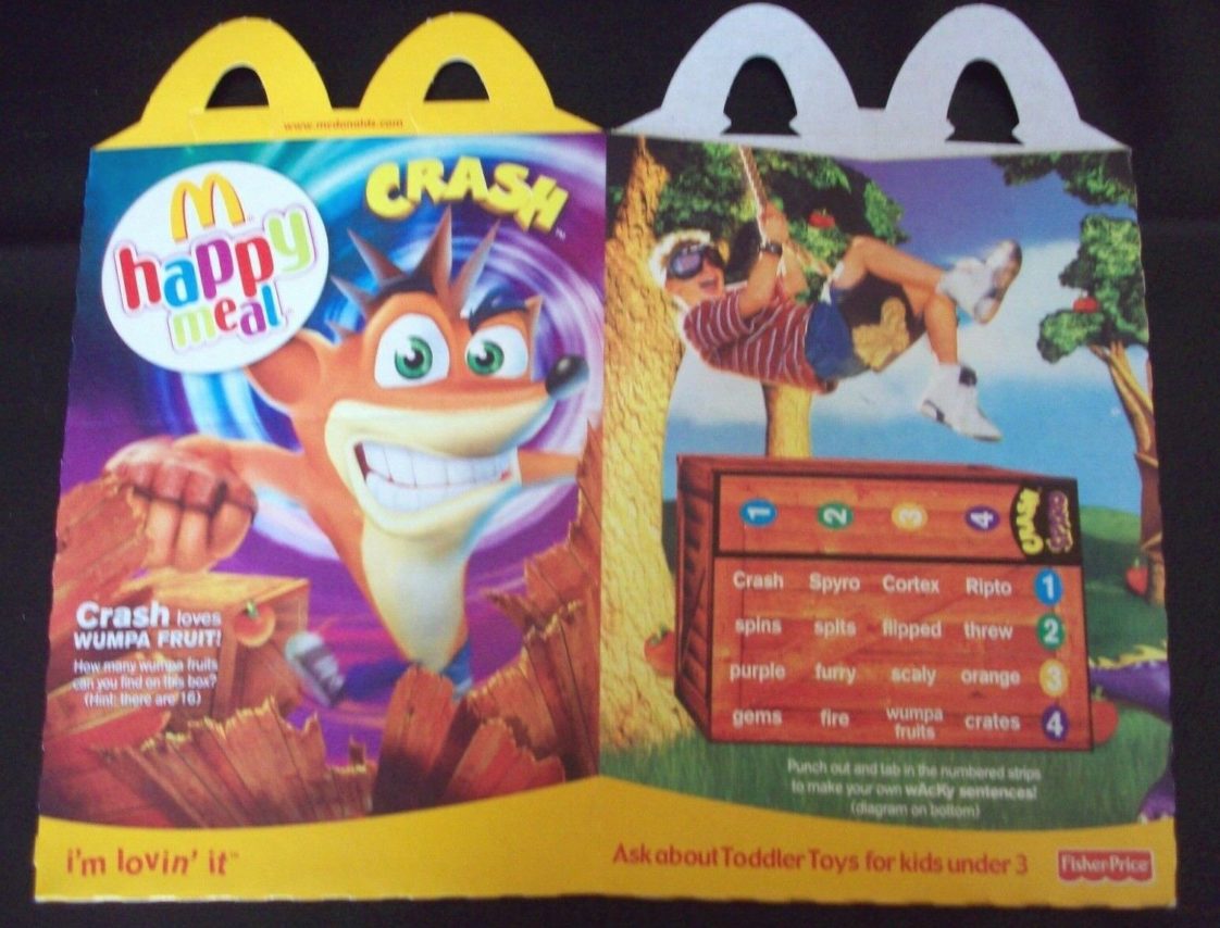 2005 Crash Bandicoot Happy Meal Box MINT Spyro - Good/Bad Marketing